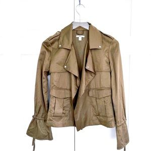 3/$30! Bar III Cinched Sleeve Utility Jacket sateen finish EUC